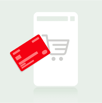 Mobile interface showing how to pay and ship to your preferred destination